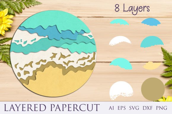 3d Sea Waves Svg, Beach Layered Papercut: A Strategic Design for Creative and Business Use