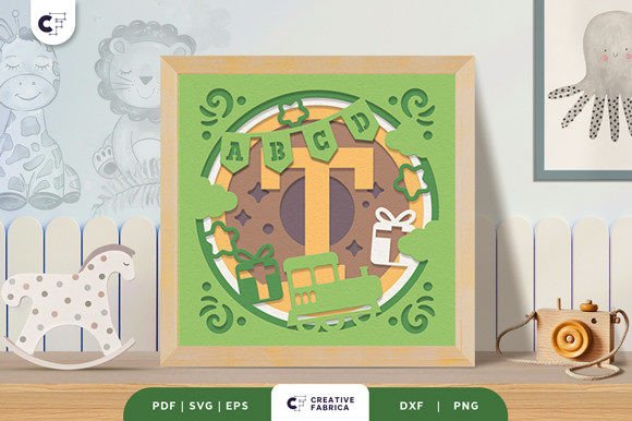 Baby Alphabet T Monogram 3D Papercut SVG: A Unique Nursery Decoration