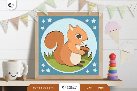 Baby Squirrel Nursery Room 3D Papercut: A Unique Addition for Any Nursery