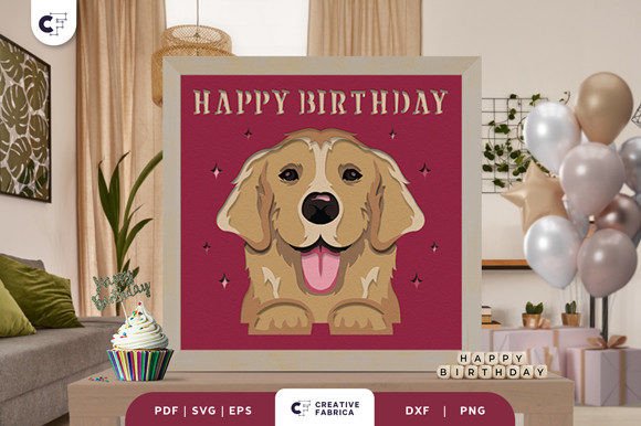 Birthday Golden Retriever 3D Papercut: A Unique Way to Celebrate Your Furry Friend