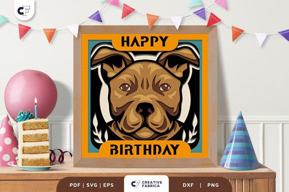 Birthday Pitbull 3D Paper Cut SVG: A Creative Way to Celebrate Your Furry Friend