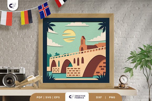 Bridge of Avignon 3D Shadow Box SVG: A Unique Way to Bring History to Life