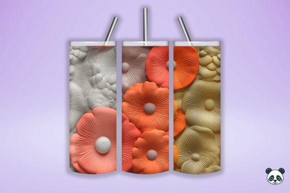 Colorful 3D Poppy Tumbler Wrap