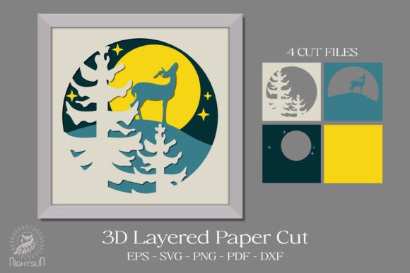 Deer in Forest 3D Layered Paper Cut: A Creative and Practical Artistic Solution