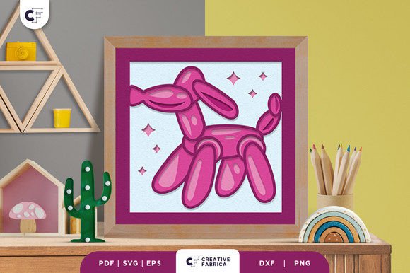 Discover the Charm of Balloon Dog 3D Shadow Box SVG