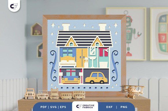 Doll House 3D Shadow Box Paper Cut SVG: A Unique Home Decor Option