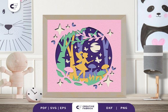 Fairy in the Forest 3D Shadow Box SVG: A Magical Craft Experience