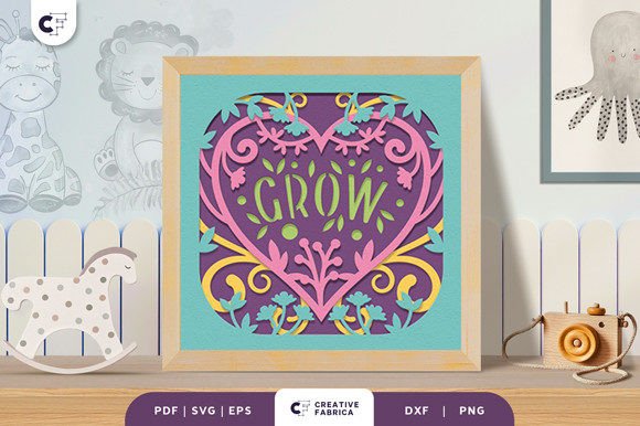 Grow Heart Shape 3D Shadow Box Papercut