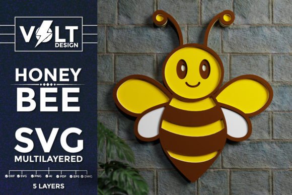 Honey Bee 3D Multilayered SVG Cut Files