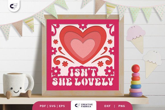 Isn’t She Lovely 3D Shadow Box SVG: A Unique Paper-Cut Ornament for Your Home