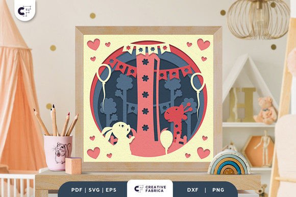 Letters I Baby Girl Alphabet 3D Papercut
