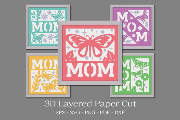 Mom 3D Layered Paper Cut Bundle
