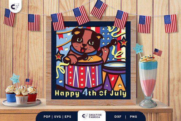 Patriotic Cat 3D Shadow Box Paper Cut: A Unique Way to Celebrate Independence