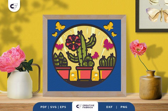 Potted Succulent 3D Layered Paper Cut
