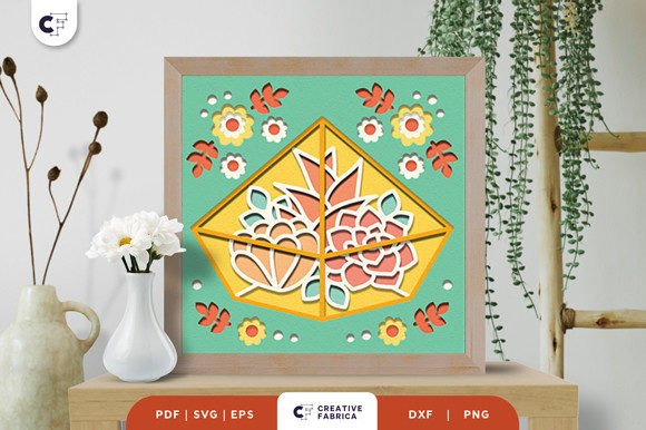 Potted Succulent 3D Shadow Box Paper Cut