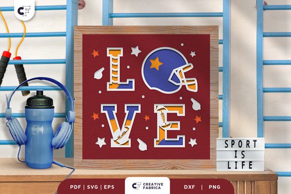 Rugby LOVE 3D Shadow Box Paper Cut: A Unique Expression of Passion