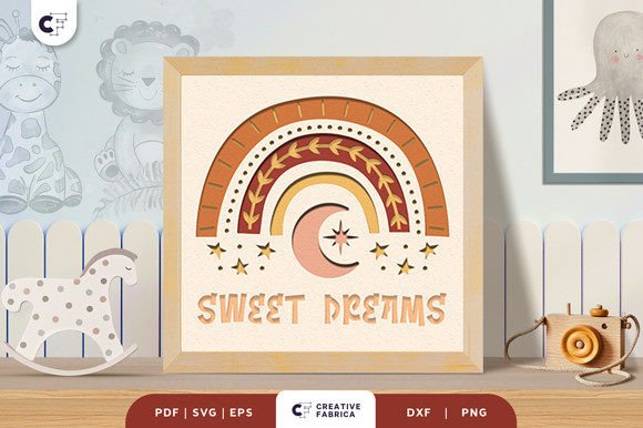 Sweet Dreams Boho Rainbow 3D Papercut
