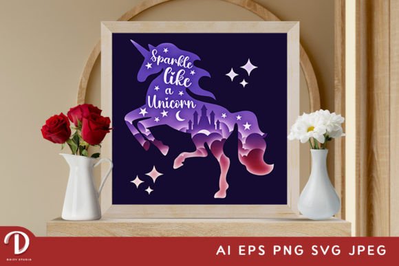 Unicorn Sparkle Quote 3D SVG Shadow Box: A Creative Masterpiece for Enthusiasts
