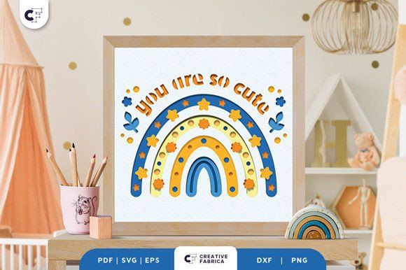 You Are so Cute Boho Rainbow 3D SVG: A Unique Addition to Any Newborn Room